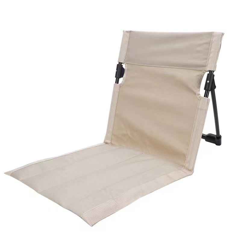 Portable Folding Beach Chair - Reclining Outdoor Seat 68x39.5x40.5cm with Carry Bag in white