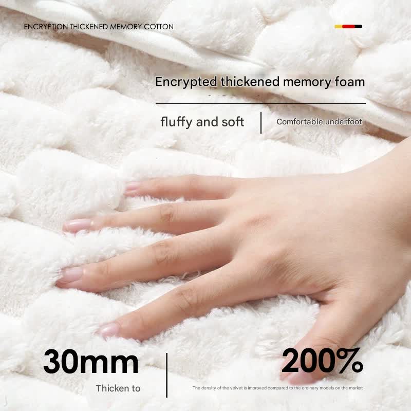 Luxury Plush Memory Foam Bath Mat with Foot Drying Panel - Super Absorbent & Non-Slip Bathroom Rug(Coral beige)