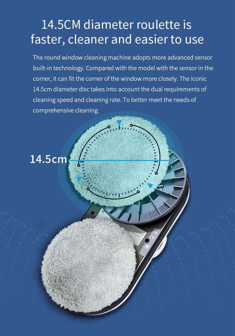 Smart Robot Window Cleaner - Automatic Glass Cleaning Washer with Remote Control - 2800Pa Suction & UPS Safety System - Includes 10 Microfibre Pads