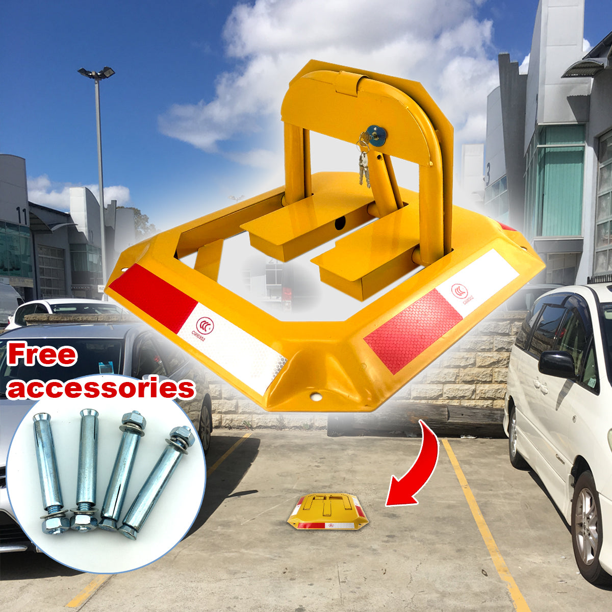 Rectangle Safety Barrier locker Car Parking Lock Fold Complete Complete Vehicle Security