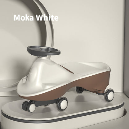 Moka White-Glide Walker Swing Car Twist Car Rind On Toy Diseñador italiano para niños al aire libre