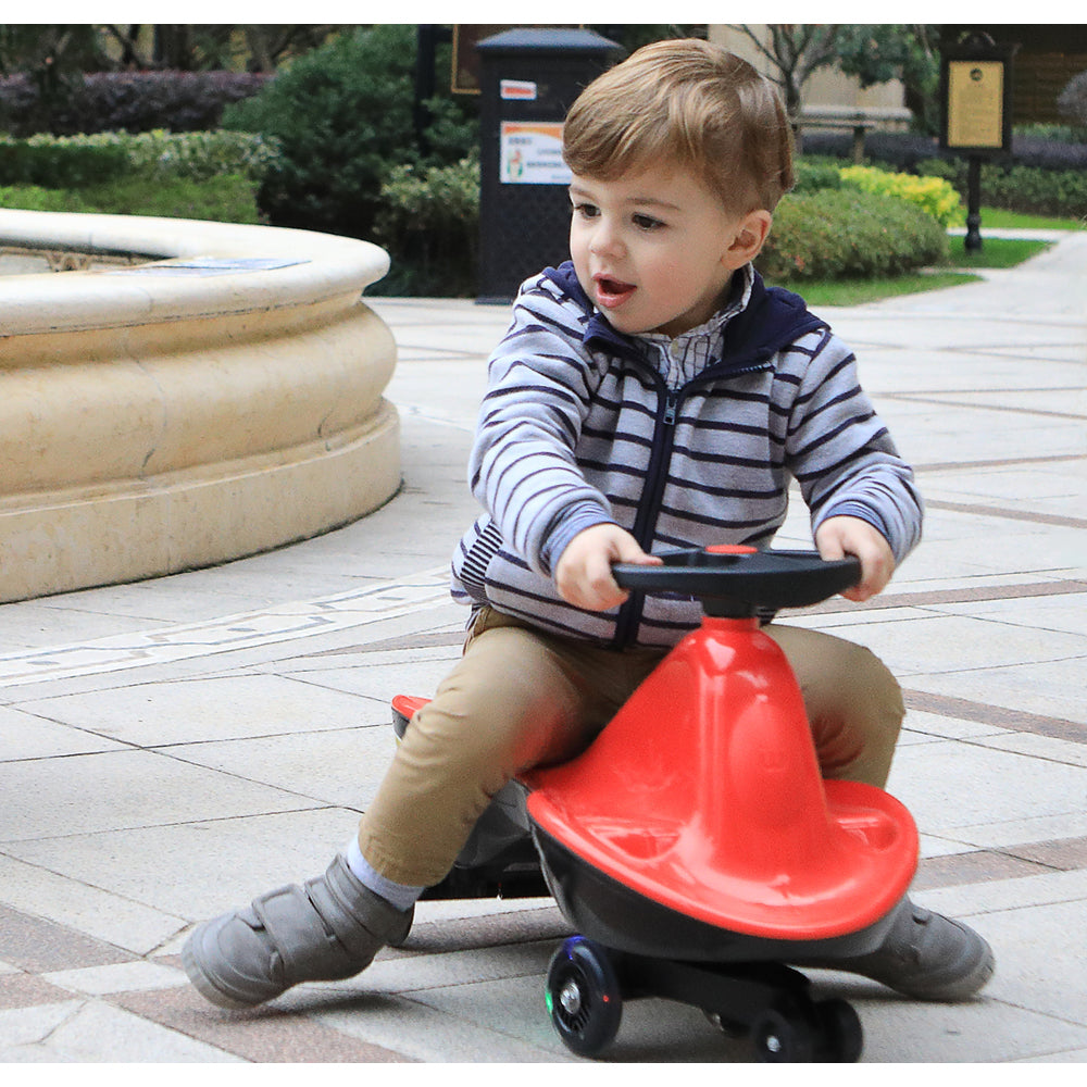 Andador deslizante de color rosa rococó con forma de coche giratorio, juguete con forma de coche con forma de coche, de diseñador italiano, para niños al aire libre