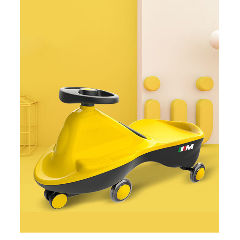 Yellow-Glide Walker Swing Car Twist Car Rind On Toy Italian Designer For Children Outdoor