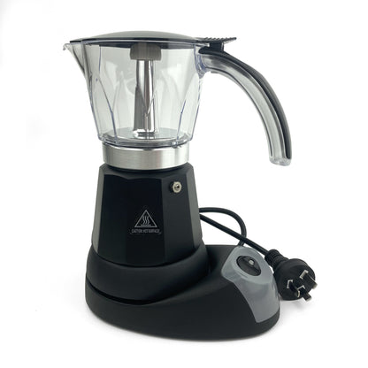 Black Electric Moka Coffee Maker Espresso Machine Italian Classic 6 Cups Auto Power