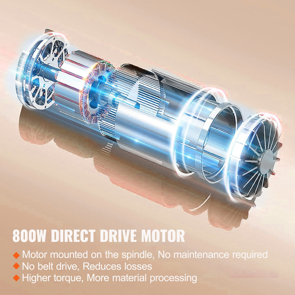 VEVOR Mini Metal Lathe Machine, 180 x 400 mm, 800W Precision Benchtop Power Metal Lathe, 150-2500 RPM Continuously Variable Speed, with 3-jaw Metal Chuck Tool Box for Processing Precision Parts