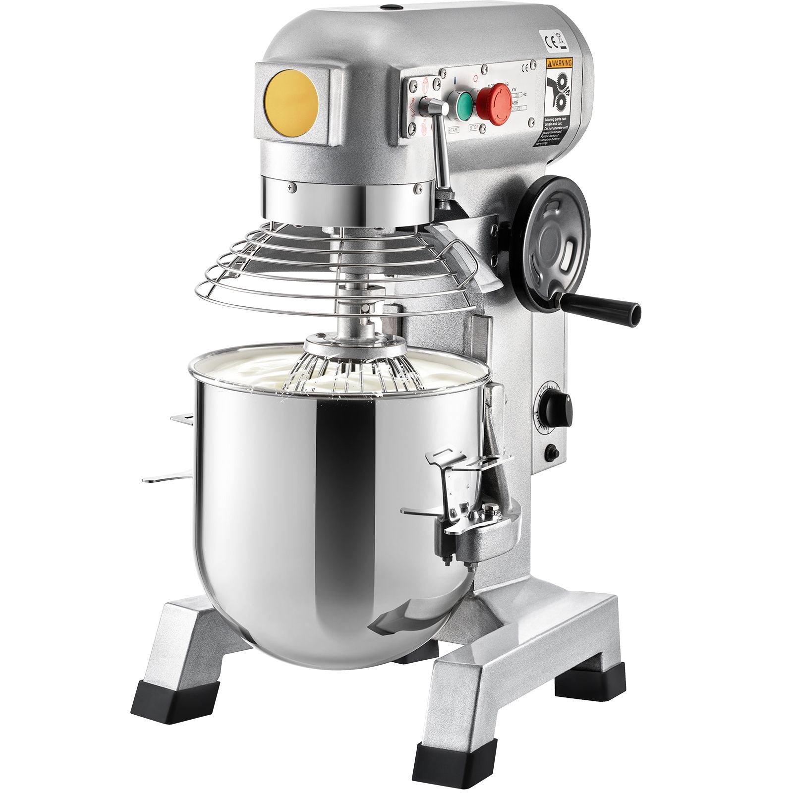 VEVOR Commercial Food Mixer 30Qt, Food Mixer Commercial with Timing Function, 1100W Stainless Steel Bowl Heavy Duty Electric Commercial Mixer with 3 Speeds Adjustable 108/199/382 RPM, Dough Hook Whisk