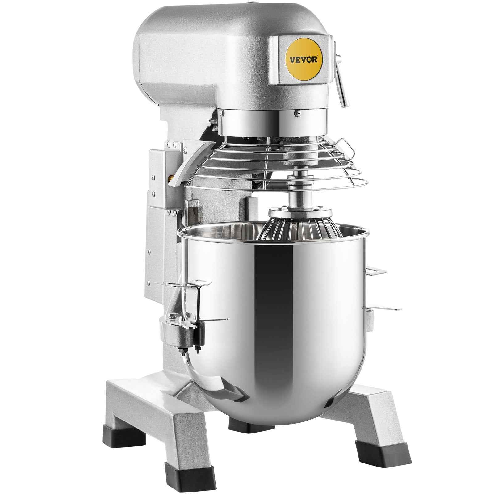 VEVOR Commercial Food Mixer 30Qt, Food Mixer Commercial with Timing Function, 1100W Stainless Steel Bowl Heavy Duty Electric Commercial Mixer with 3 Speeds Adjustable 108/199/382 RPM, Dough Hook Whisk