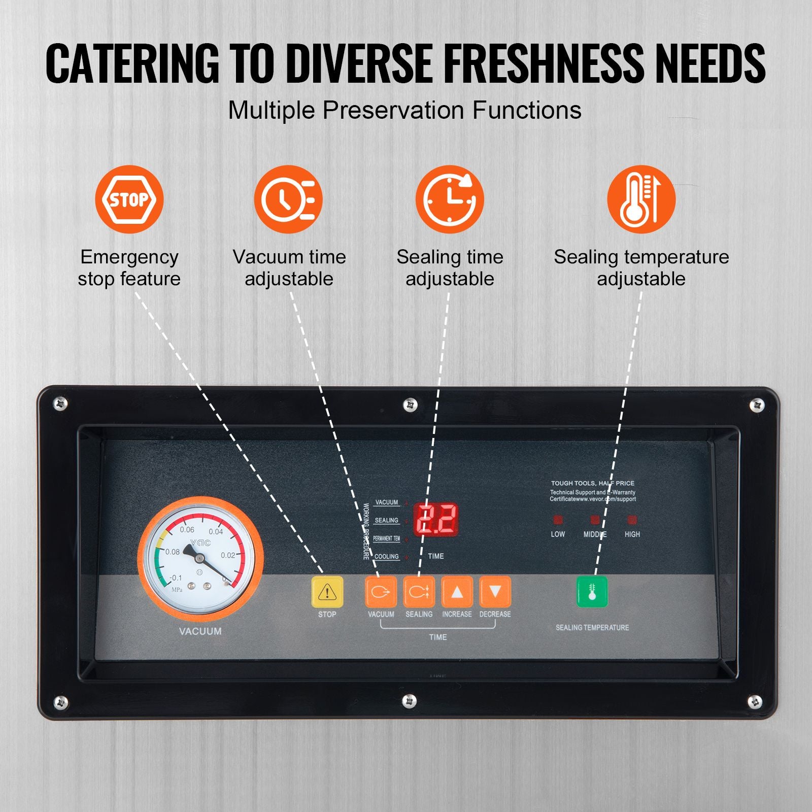 Vevor DZ-400/2E Automatic Extra Deep Vacuum Sealer Food Vacuum Sealing Packing Machine 220V