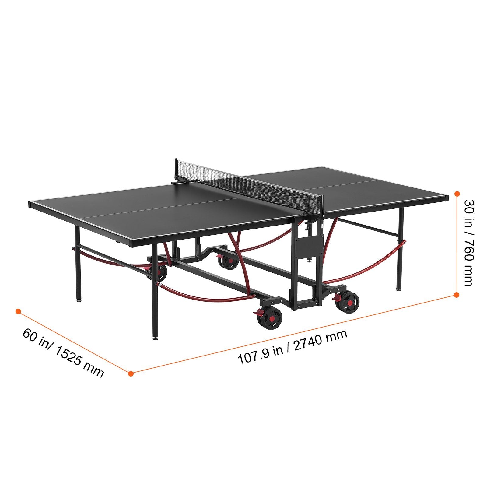 Ping Pong Table Foldable Table Tennis Game Table Indoor Outdoor with Net