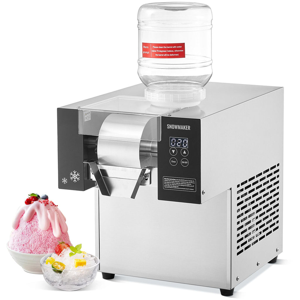 VEVOR Commercial Snowflake Ice Machine, 276LBS/24H Snowflake Ice Maker, Stainless Steel Ice Shaver Machine, Electric Snow Cone Maker, Air Cooling System for Rapid Heat Dissipation, for Bakery, Cafe