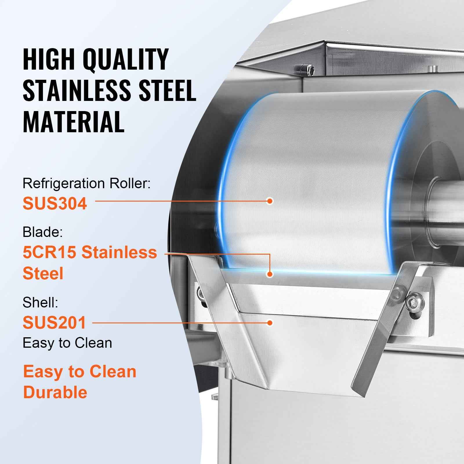 VEVOR Commercial Snowflake Ice Machine, 276LBS/24H Snowflake Ice Maker, Stainless Steel Ice Shaver Machine, Electric Snow Cone Maker, Air Cooling System for Rapid Heat Dissipation, for Bakery, Cafe