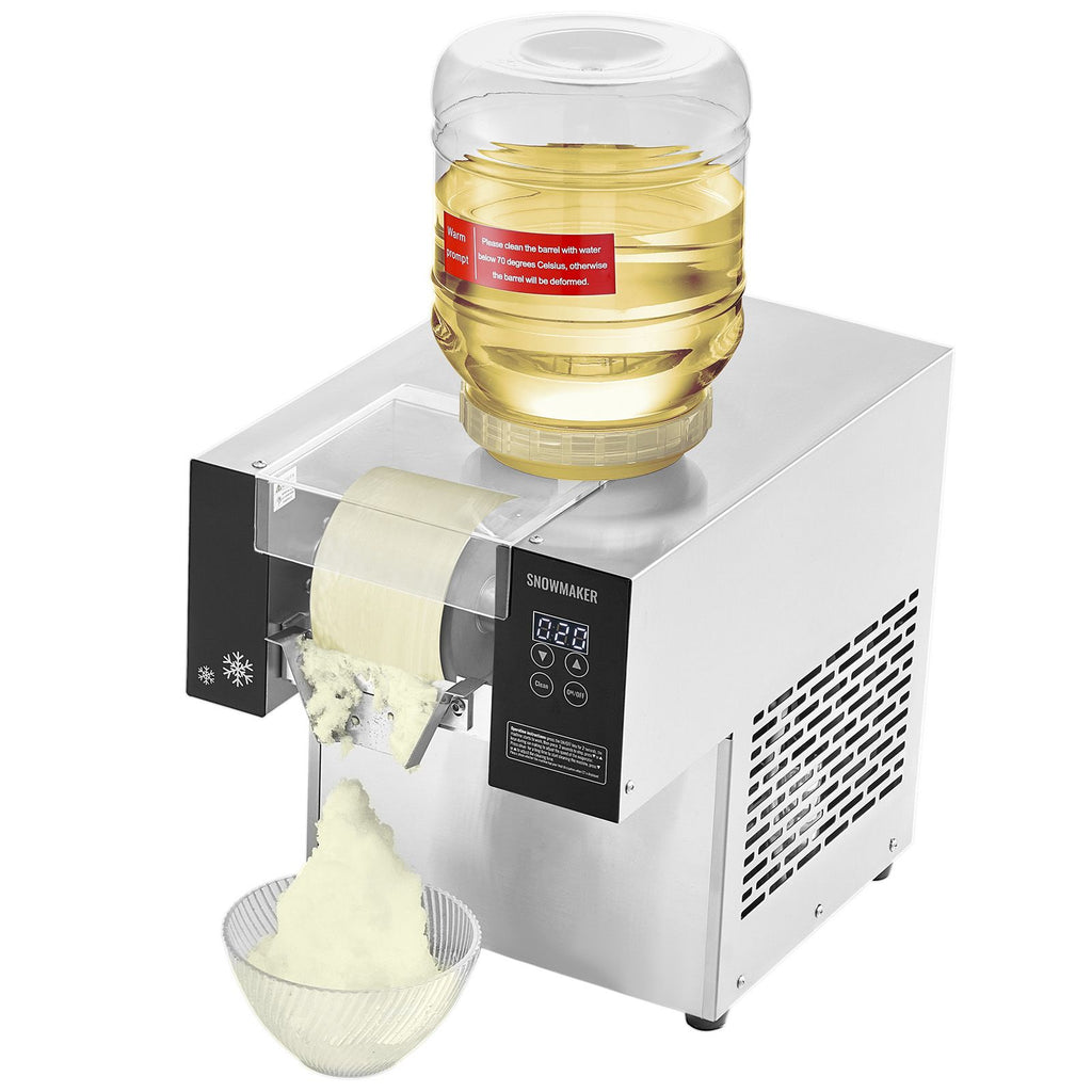 VEVOR Commercial Snowflake Ice Machine, 375LBS/24H Snowflake Ice Maker, Stainless Steel Ice Shaver Machine, Electric Snow Cone Maker, Air Cooling System for Rapid Heat Dissipation, for Bakery, Cafe
