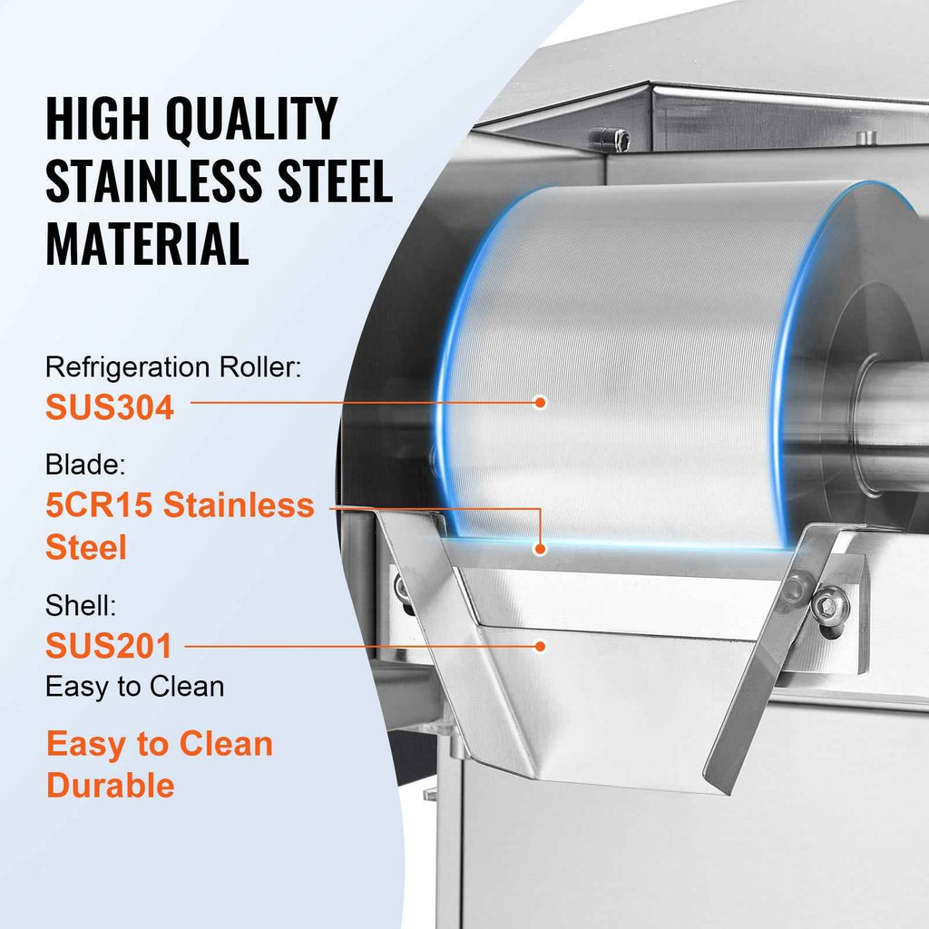 VEVOR Commercial Snowflake Ice Machine, 375LBS/24H Snowflake Ice Maker, Stainless Steel Ice Shaver Machine, Electric Snow Cone Maker, Air Cooling System for Rapid Heat Dissipation, for Bakery, Cafe