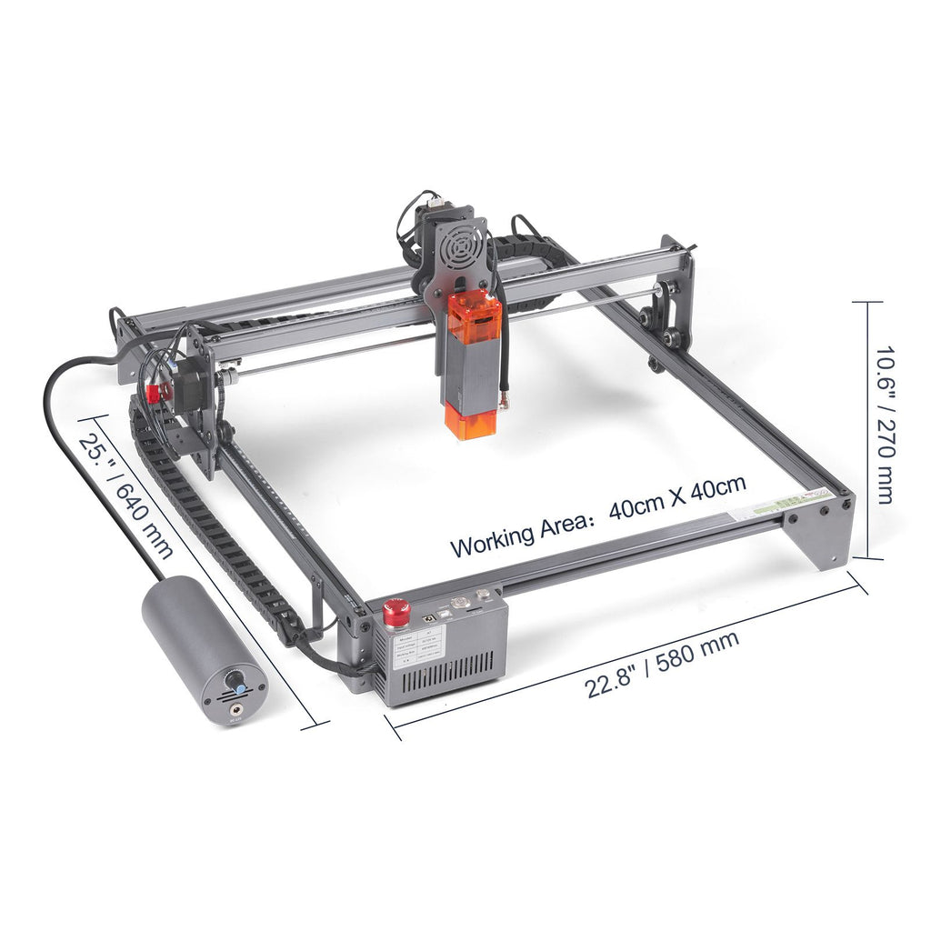 Laser Engraver, 10W Output Laser Engraving Machine, 15.7" x 15.7" Large Working Area, 10000mm/min Movement Speed, Compressed Spot with Rotary Roller, Laser Cutter for Wood, Metal, Acrylic