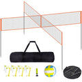 4-Way Volleyball Net, Adjustable Height Badminton Net Set for Backyard Beach Lawn, Outdoor Portable Volleyball Net with Carrying Bag, 4 Square Quick Assemble Game Set For Kids And Adults