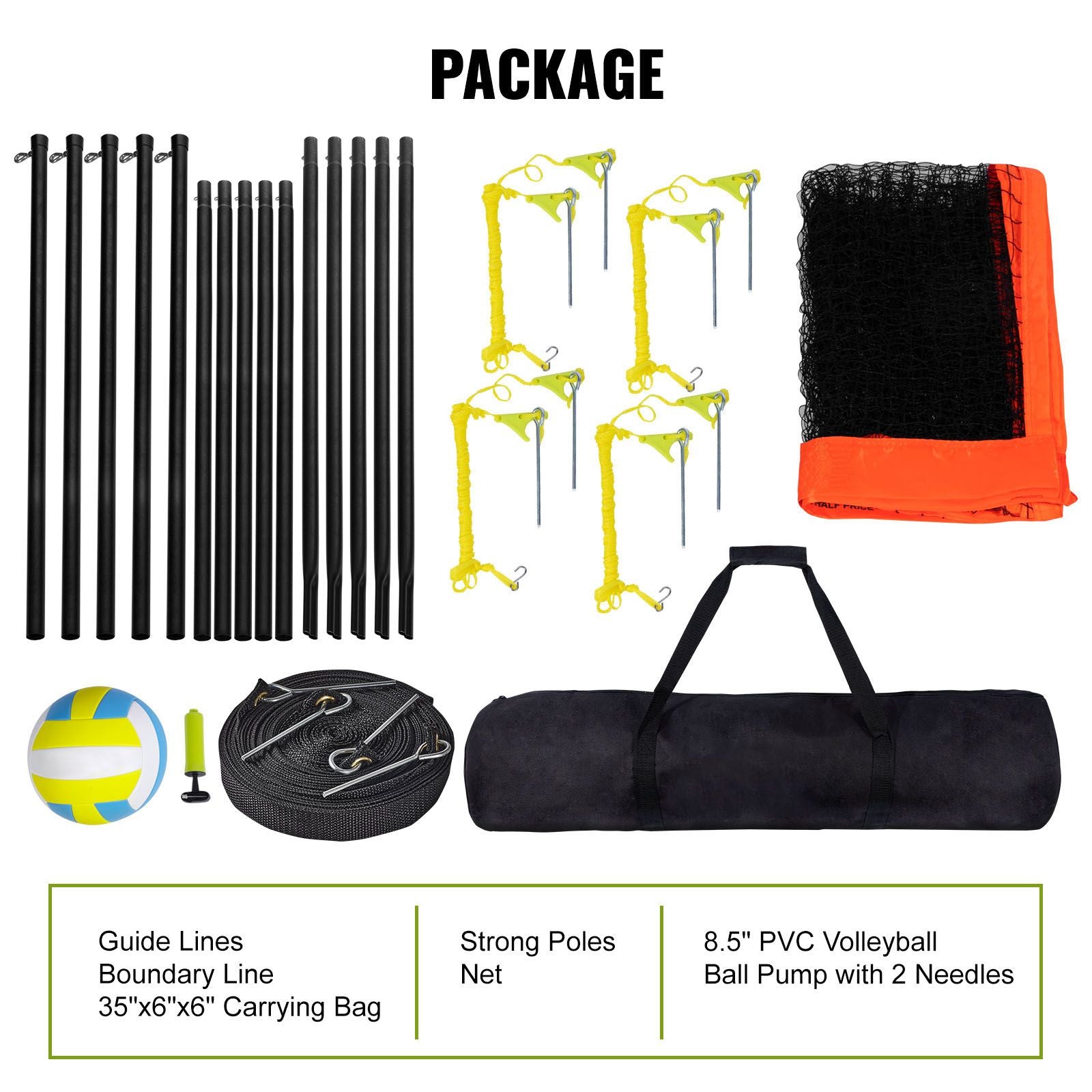 4-Way Volleyball Net, Adjustable Height Badminton Net Set for Backyard Beach Lawn, Outdoor Portable Volleyball Net with Carrying Bag, 4 Square Quick Assemble Game Set For Kids And Adults