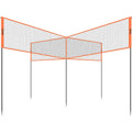 VEVOR 4-Way Volleyball Net, Adjustable Height Badminton Net Set for Backyard Beach Lawn, Outdoor Portable Volleyball Net with Carrying Bag, 4 Square Quick Assemble Game Set For Kids And Adults