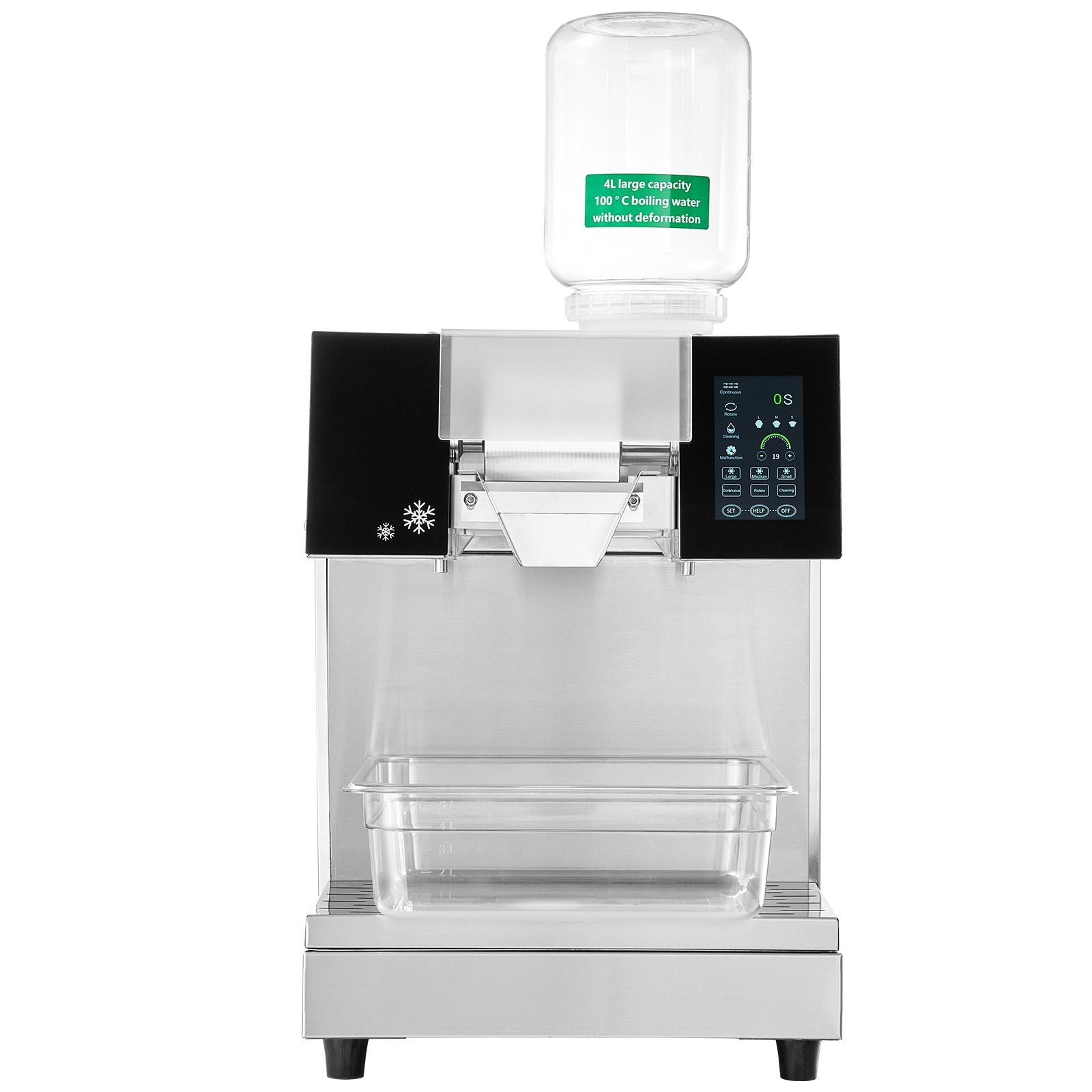 VEVOR Commercial Snowflake Ice Machine, 397LBS/24H Snowflake Ice Maker, Stainless Steel Ice Shaver Machine, Electric Snow Cone Maker, Liquid Cooling System for Rapid Heat Dissipation, Ice Cream