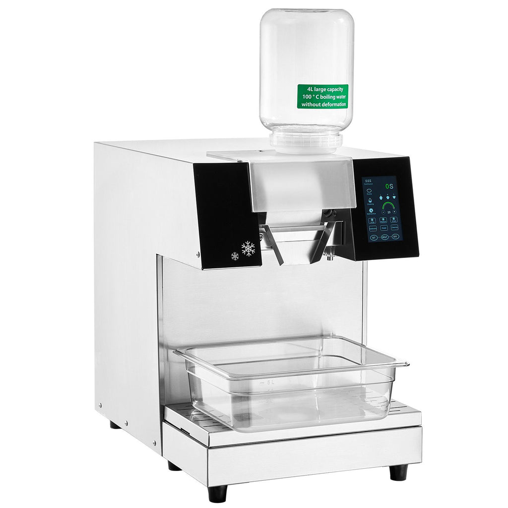 VEVOR Commercial Snowflake Ice Machine, 397LBS/24H Snowflake Ice Maker, Stainless Steel Ice Shaver Machine, Electric Snow Cone Maker, Liquid Cooling System for Rapid Heat Dissipation, Ice Cream