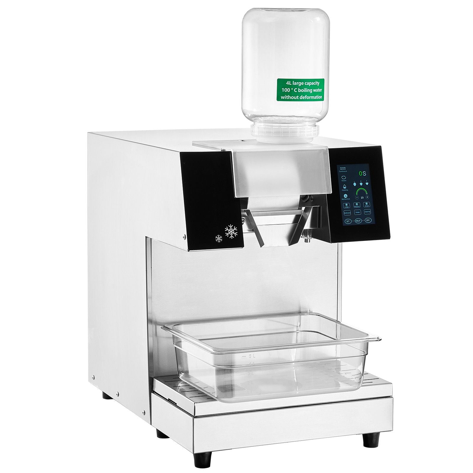 VEVOR Commercial Snowflake Ice Machine, 397LBS/24H Snowflake Ice Maker, Stainless Steel Ice Shaver Machine, Electric Snow Cone Maker, Liquid Cooling System for Rapid Heat Dissipation, Ice Cream
