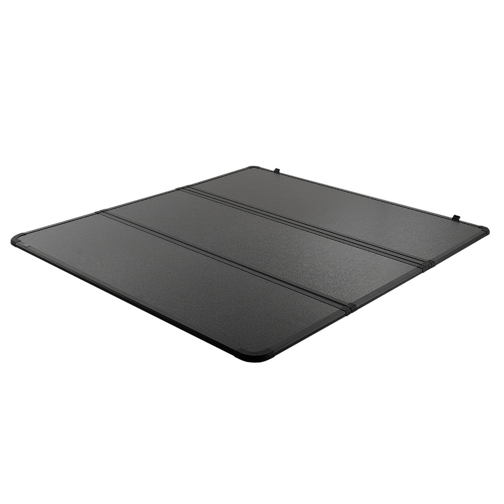 VEVOR Tri-Fold Truck Bed Tonneau Cover, Compatible with 2015-2024 Ford F-150, 2004 mm Bed, Only Fit 2004 x 1656 mm Inside Bed, 181.4 kg Load Capacity with Built-in LED Light, Quick Folding, Black