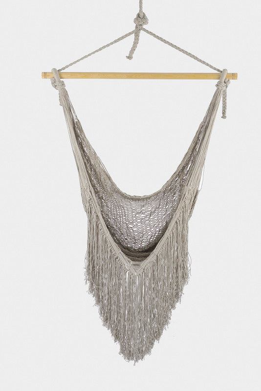 Fringed Cotton Rope Mexican Hammock Swing from Mexico in Dream Sands