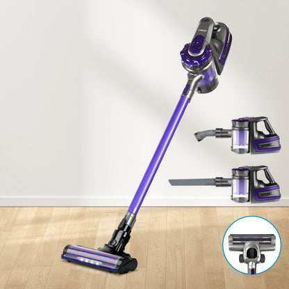 Aspiradora de varilla Devanti con cepillo giratorio inalámbrico de 150 W, color morado