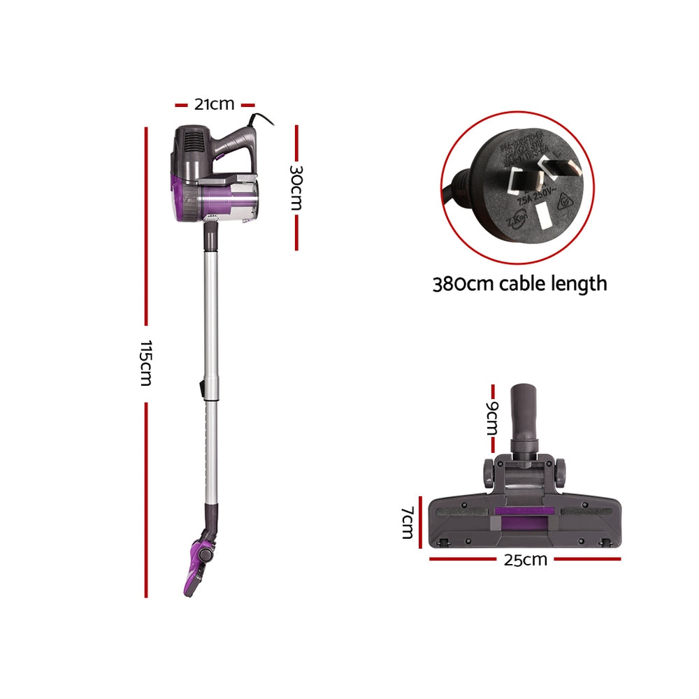 Devanti 直立式真空吸尘器 无尘袋 有线 500W 紫色