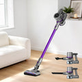 Aspiradora de varilla Devanti sin bolsa y sin cable, 120 W, color morado