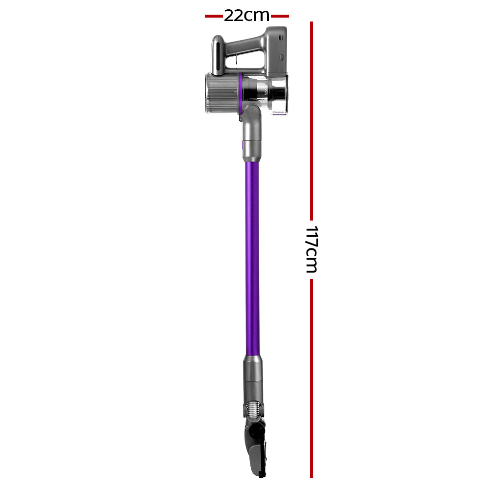 Aspiradora de varilla Devanti sin bolsa y sin cable, 120 W, color morado