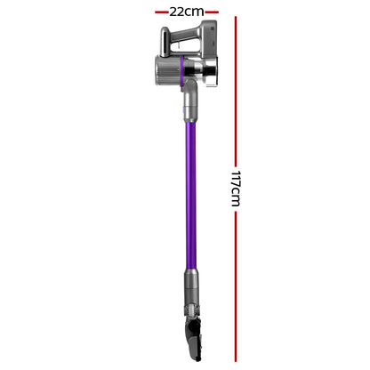 Aspiradora de varilla Devanti sin bolsa y sin cable, 120 W, color morado