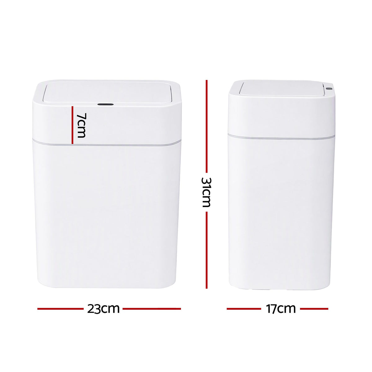 Artiss Rubbish Bin 12L 2-Pack Sensor Kitchen Automatic Motion Touchless White