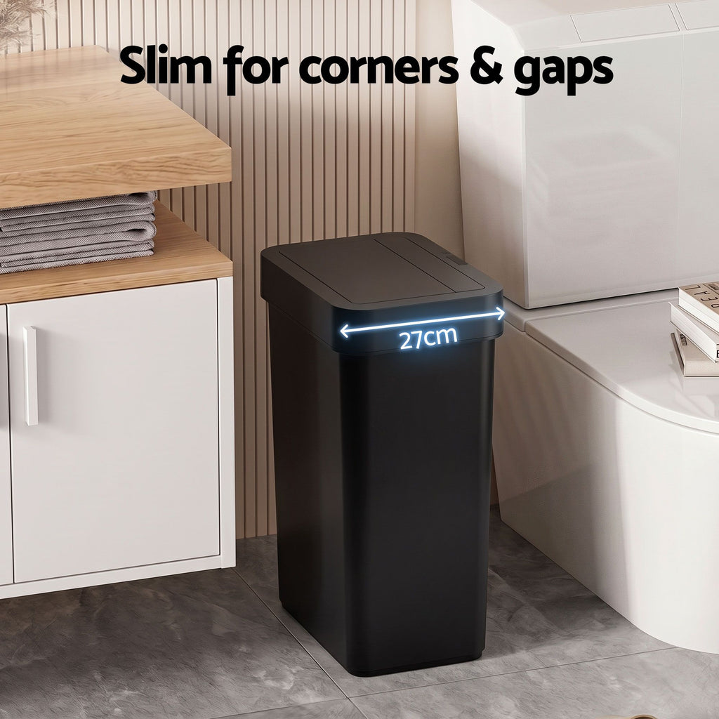 Artiss Rubbish Bin 50L Sensor Kitchen Automatic Motion Plastic Touchless Black