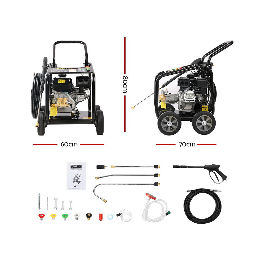 Giantz 4800PSI 汽油高压清洗机 10HP 20M 软管 Gurney