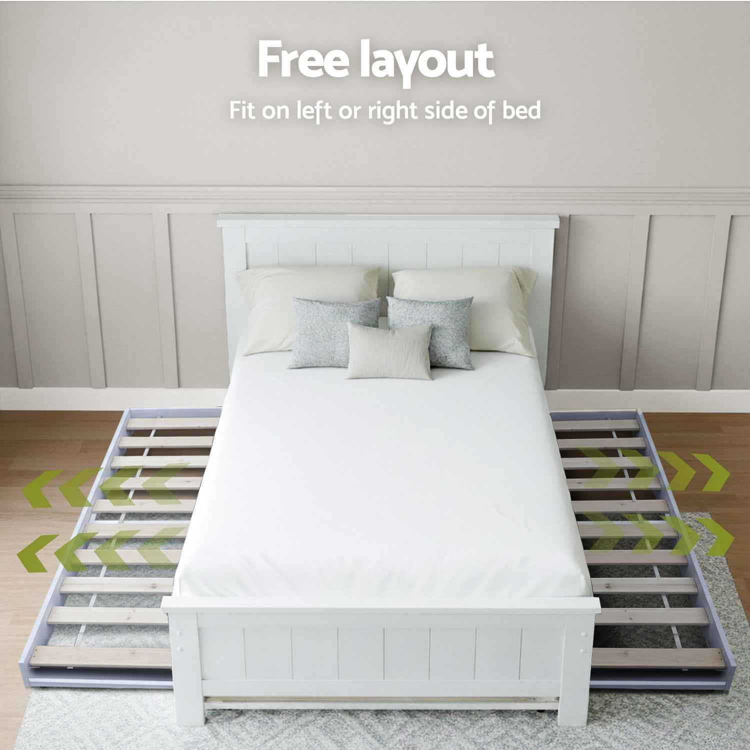 Artiss Bed Frame King Single and Bookshelf