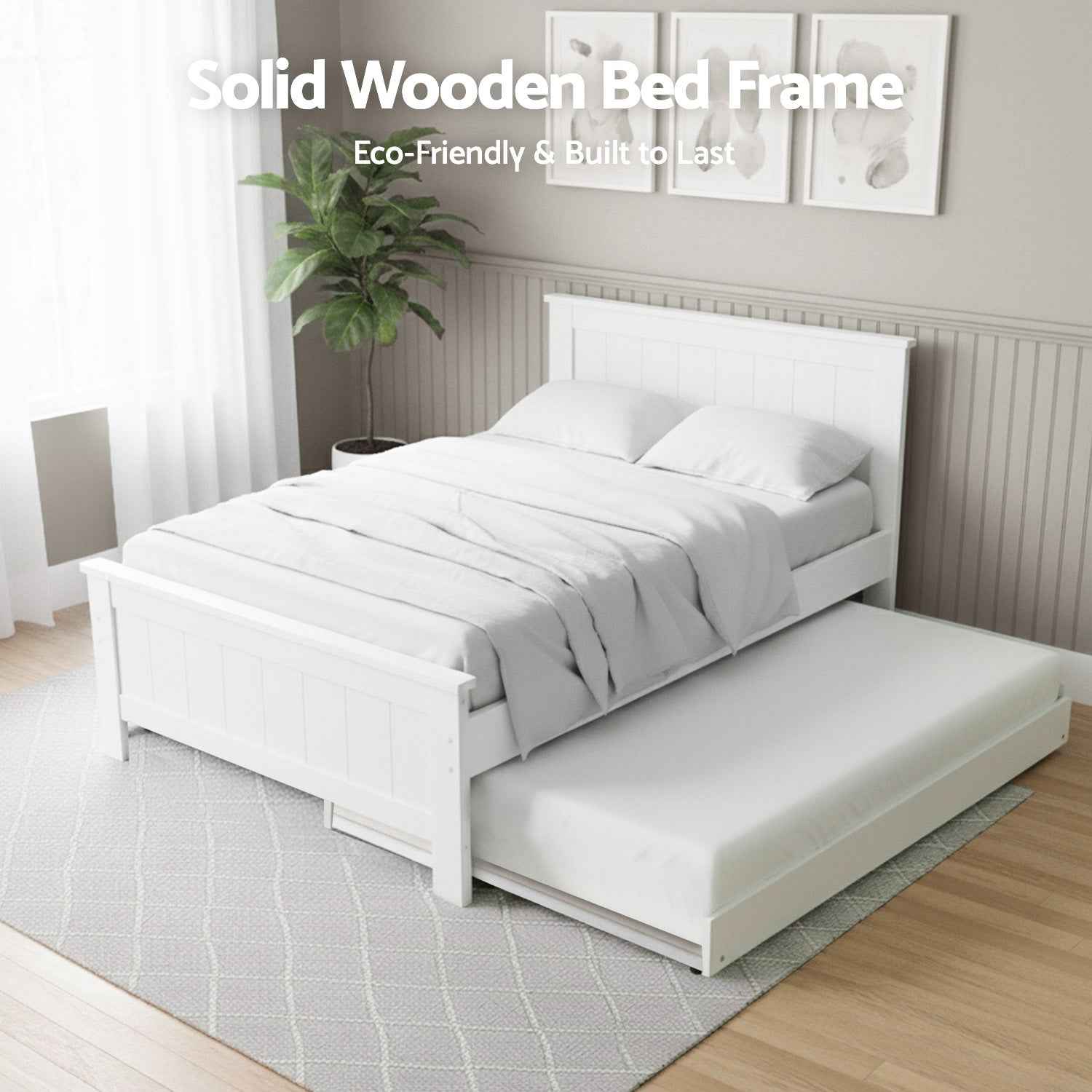 Artiss Bed Frame King Single and Bookshelf