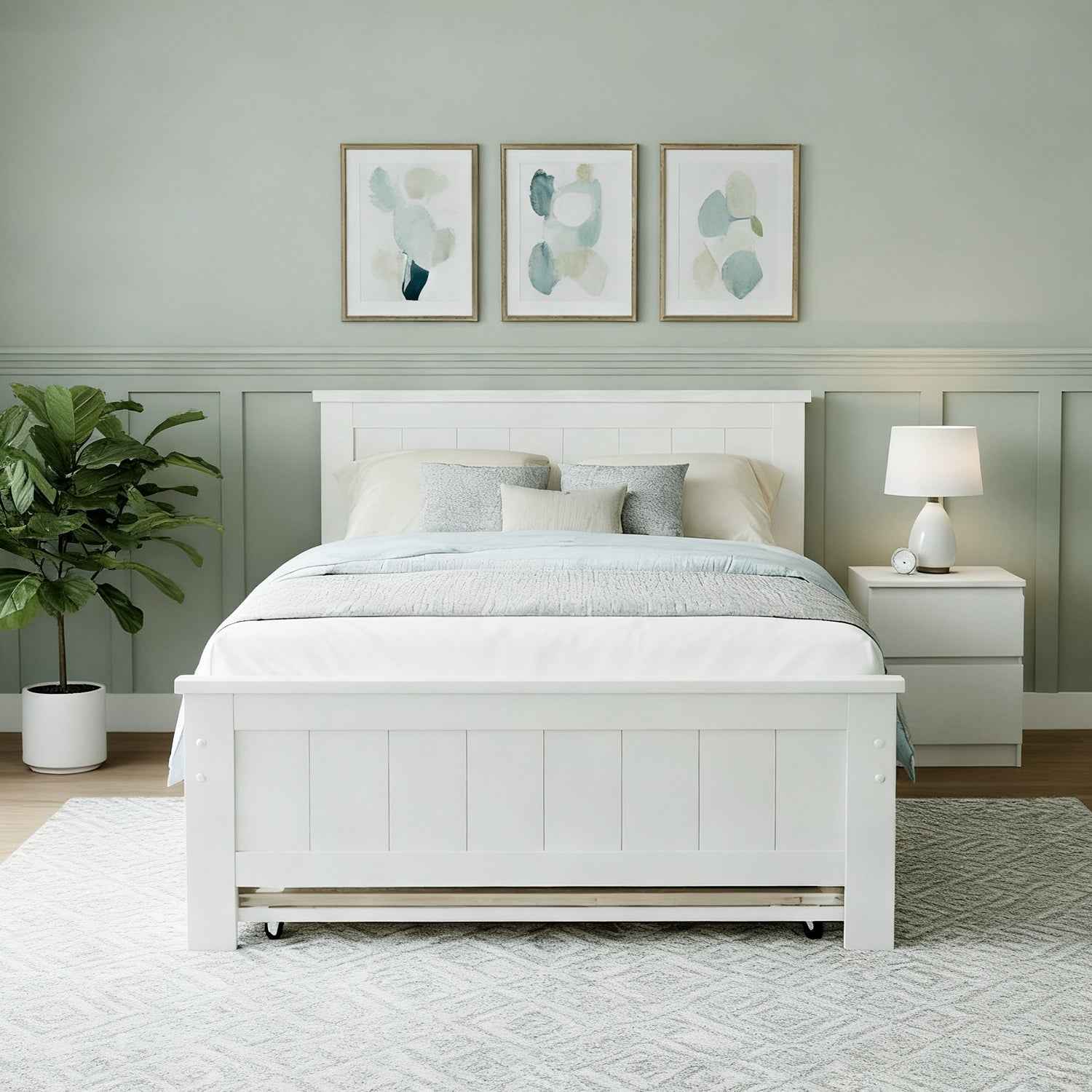 Artiss King Single Bed Frame and Bedside Table