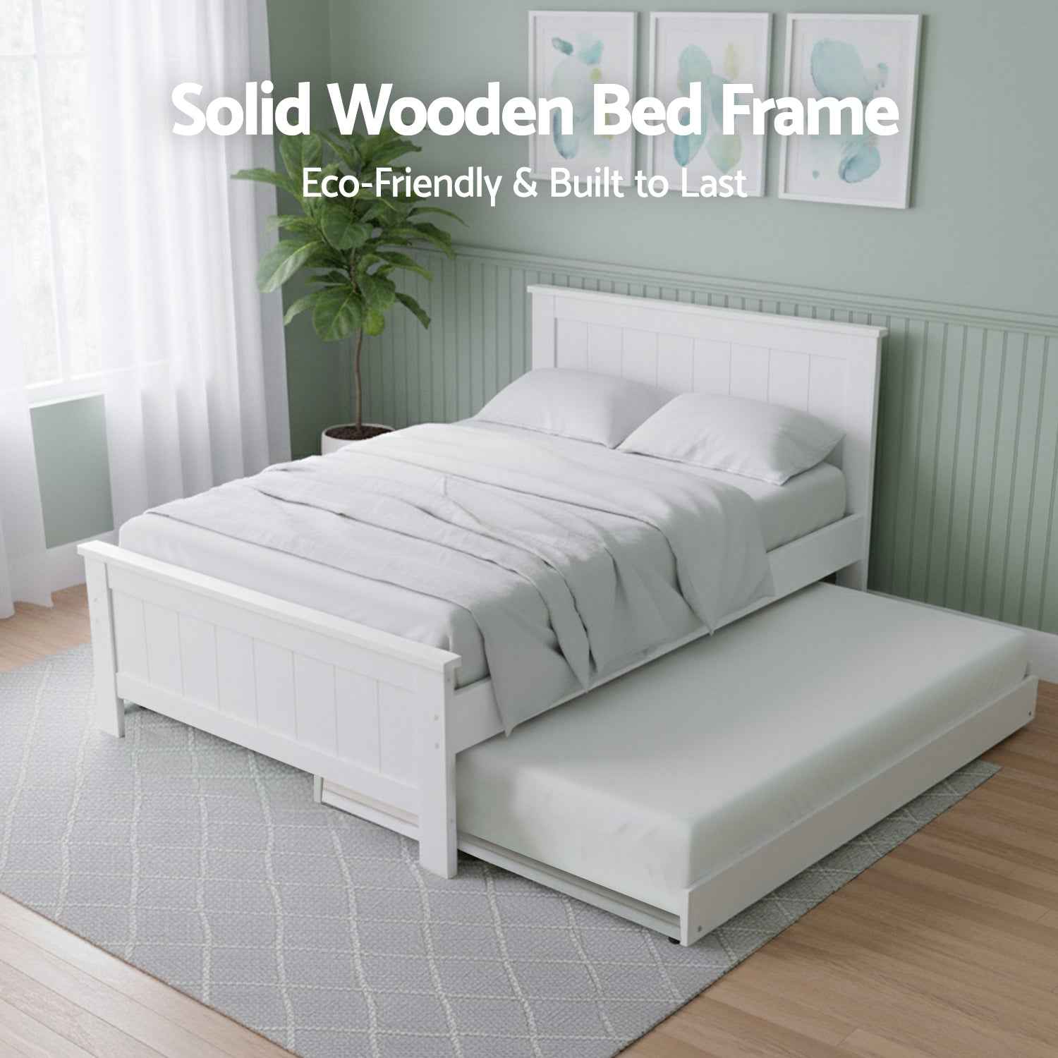 Artiss King Single Bed Frame and Bedside Table