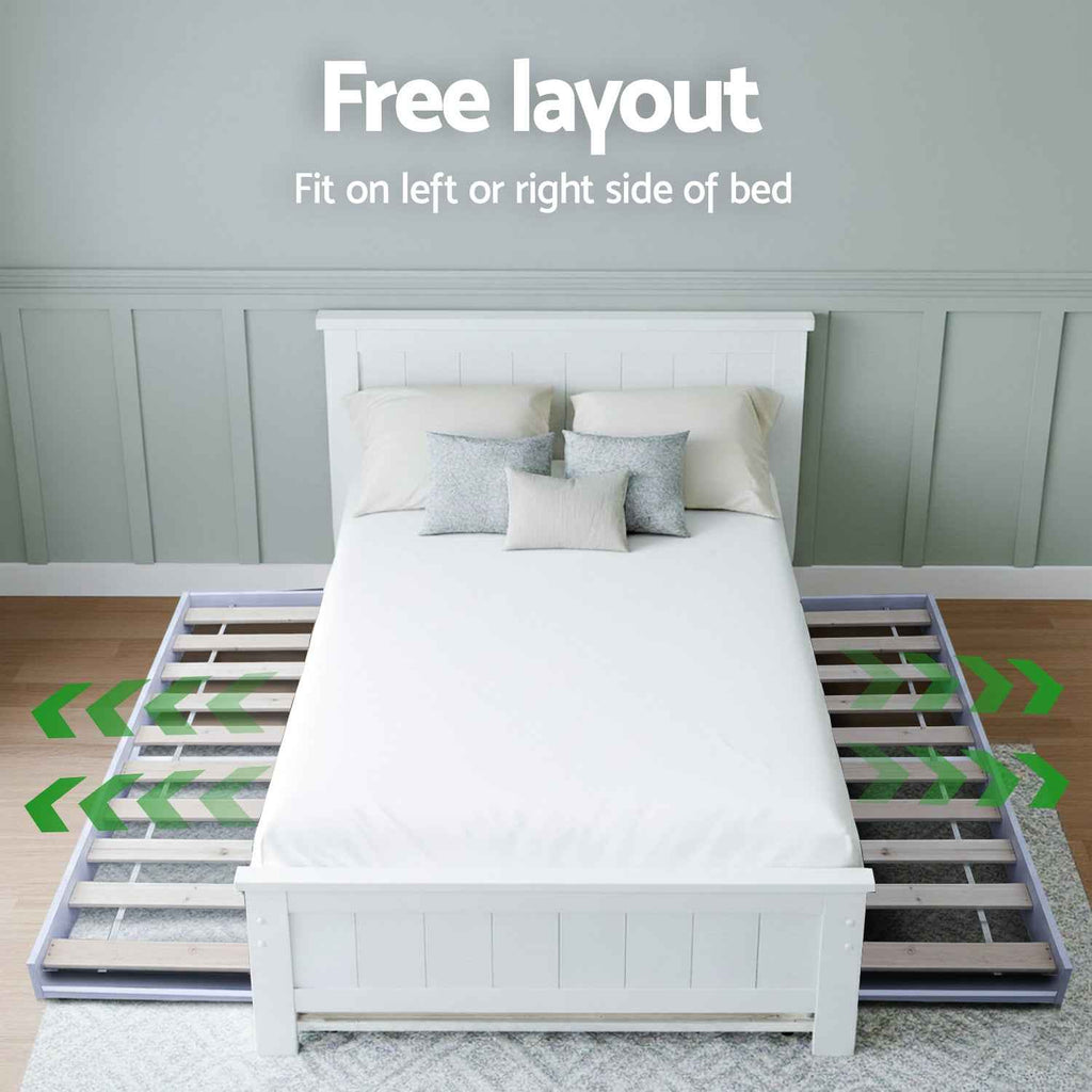 Artiss King Single Bed Frame and Bedside Table