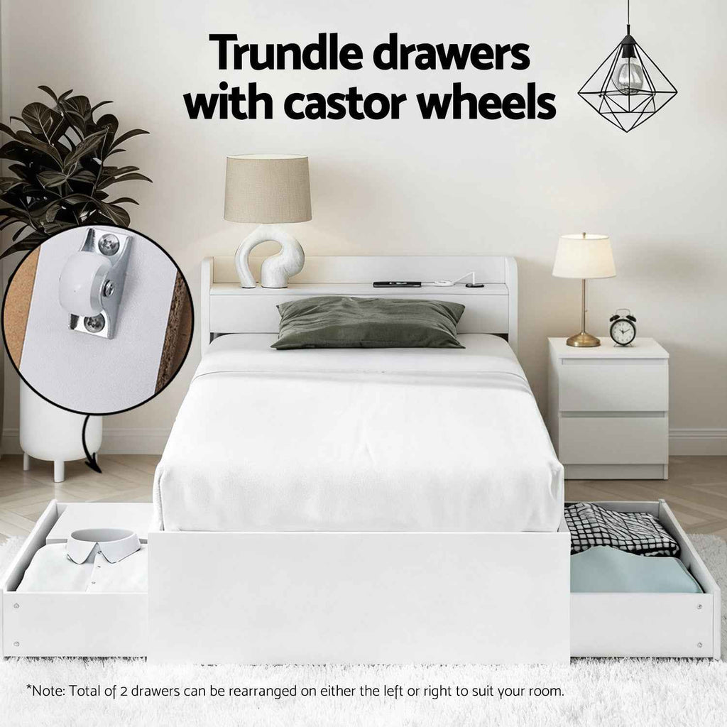 Artiss Single Bed Frame and Bedside Table