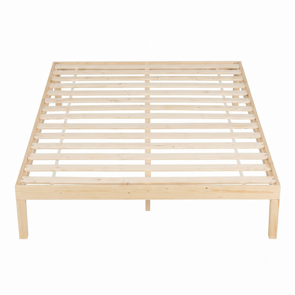 Marco de cama Artiss tamaño doble Base de madera Plataforma de colchón Madera Pino BRUNO