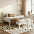 Marco de cama individual de madera - Blanco