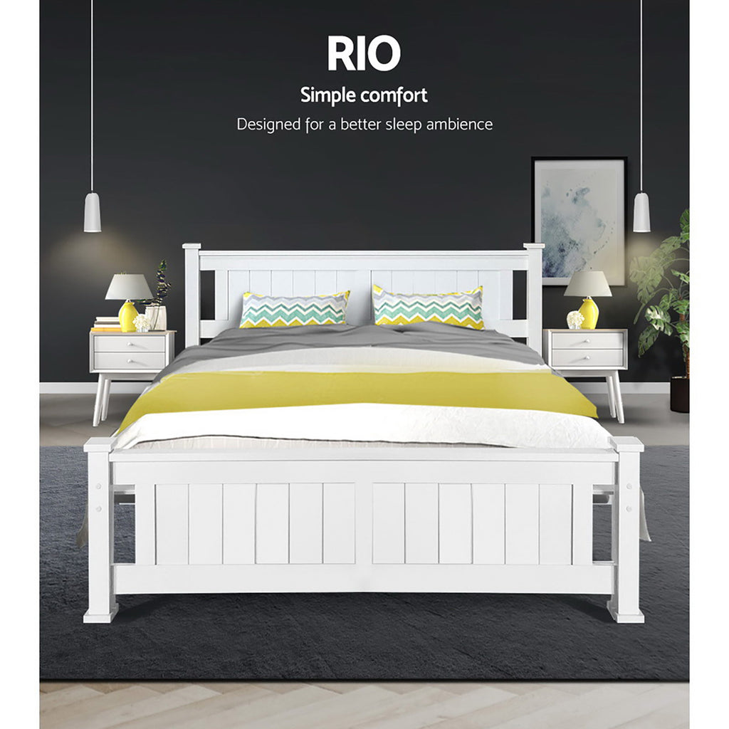 Marco de cama de madera Artiss tamaño queen para niños y adultos