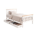 Artiss Bed Frame Single Size Wooden Platform with 2 Storage Drawers White PONY