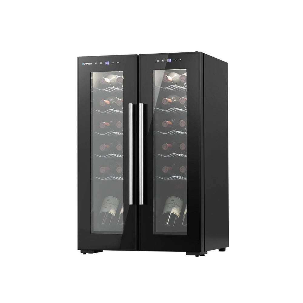 Refrigerador de vinos Devanti de dos zonas para 24 botellas
