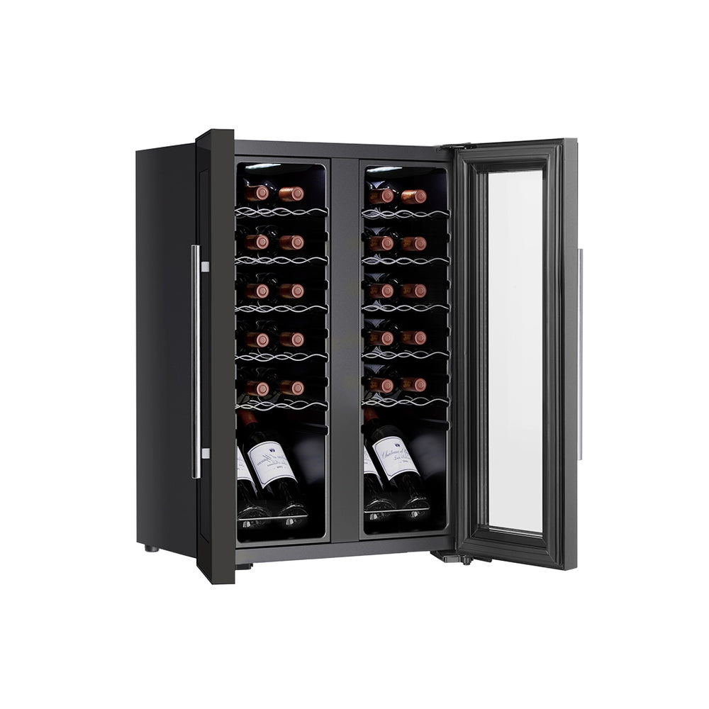 Refrigerador de vinos Devanti de dos zonas para 24 botellas
