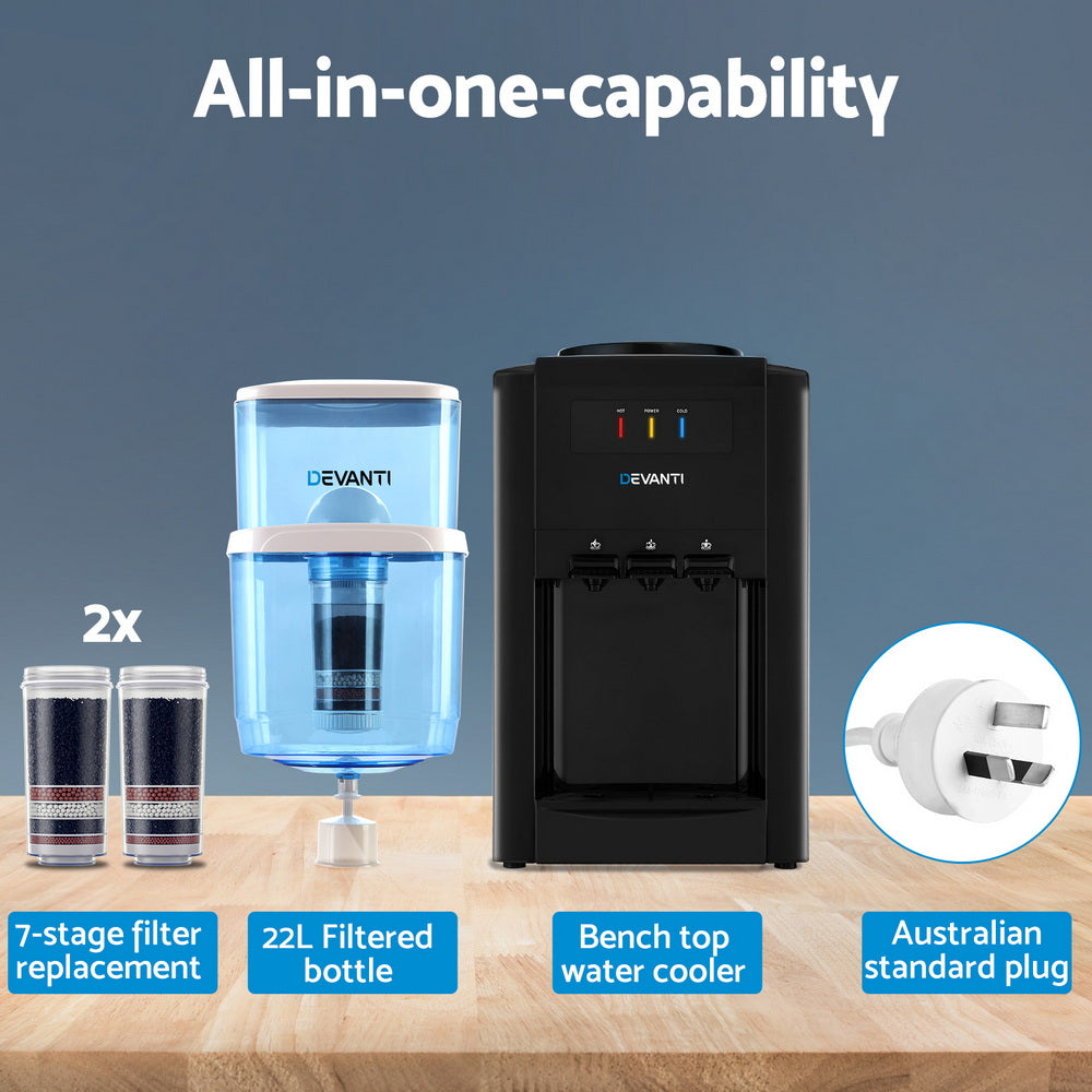 Devanti Water Cooler Dispenser Bench Top 22L w/2 Filter