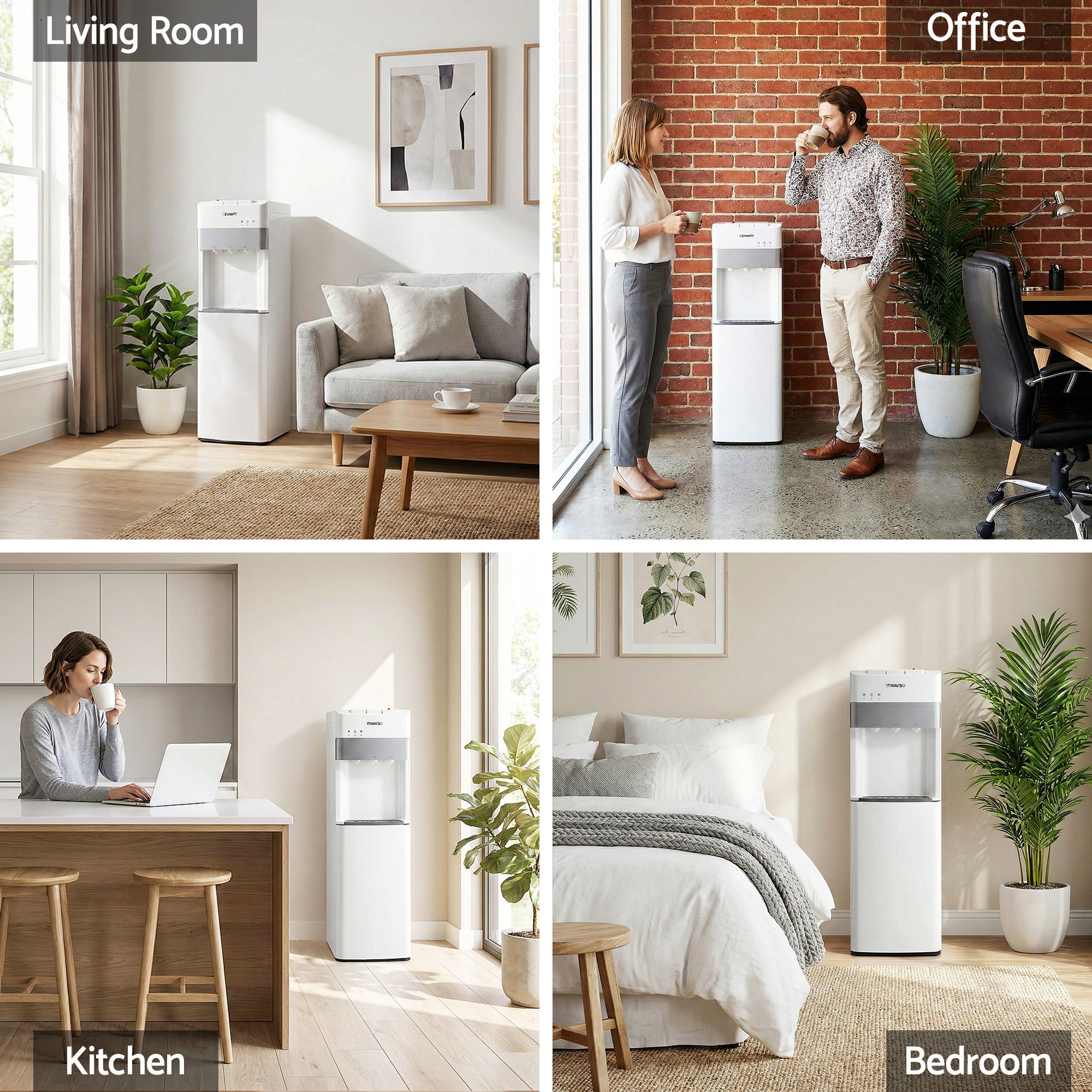 Devanti 3 Taps Water Cooler Dispenser Bottom Loading Dispenser Chiller Filter Purifier