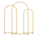 Wedding Arch Backdrop Stand Set of 3 Gold Metal Wedding Arched Frame, Easy to Assemble, Stable Balloon Arch Standfor Wedding, Baby Shower, Party Decoration