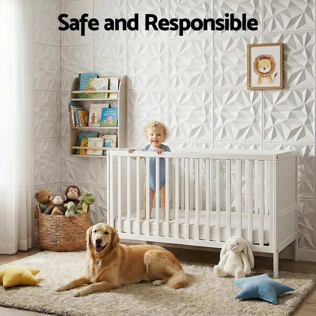 Artiss 3D Wall Panels Diamond PVC Decorative Panels 50x50cm Set of 15 Feature Wall